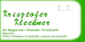 krisztofer kleckner business card